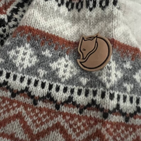 Fjallraven Ovik Folk Knit Sweater women's XL wool fair isle stripe pullover warm - Picture 2 of 5